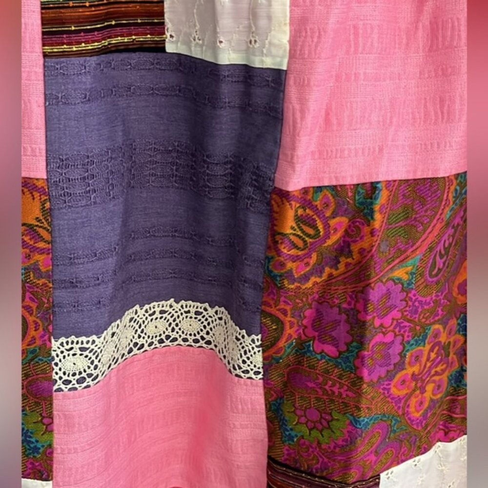 Vintage Colourful Patchwork Maxi Skirt View 2